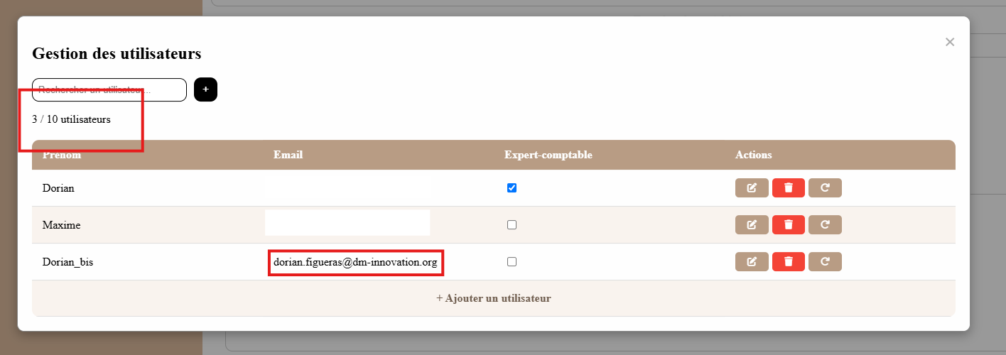 Limite du nombre d'utilisateurs