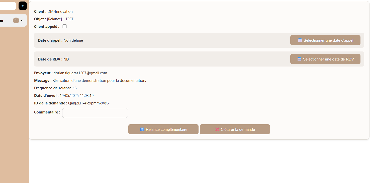 Liste des emails à traiter