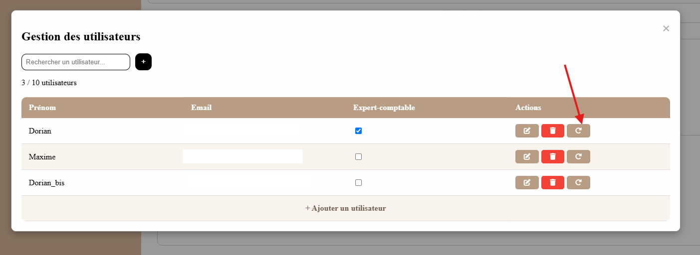 Réinitialiser mot de passe